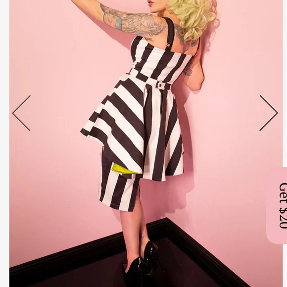 NWOT BEETLEJUICE™ GHOST W/ THE MOST PEPLUM DRESS by Vixen by Micheline Pitt Sz L - Picture 2 of 16